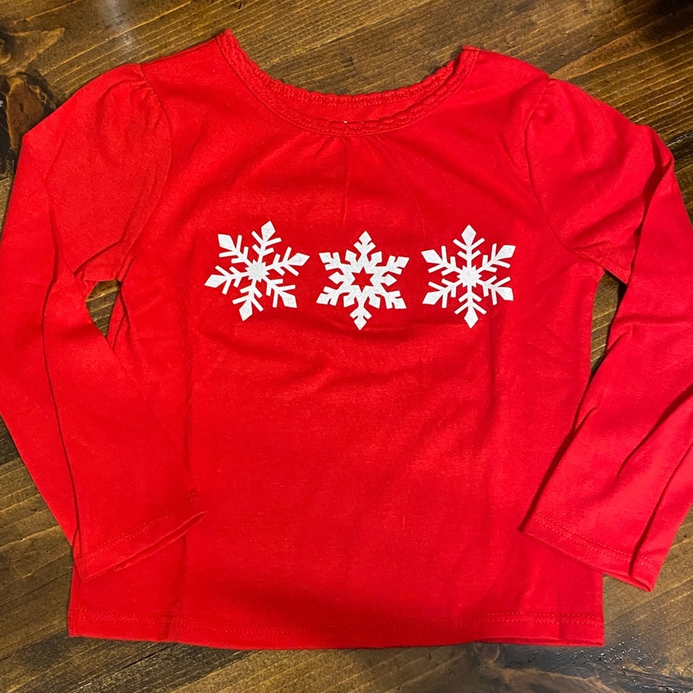 Garanimals Red Long Sleeve Snowflake Tee